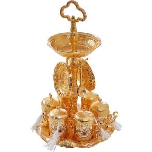 6 person Turkish coffee cup sets with different stylish stands Turkish Ottoman cup sets Turkish coffee cup set Turkish copper