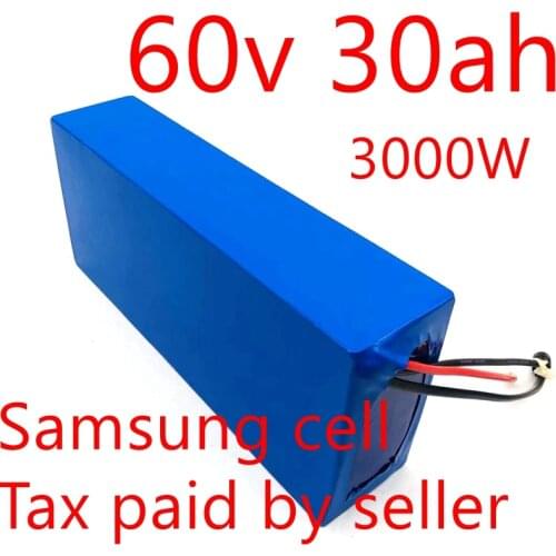 3000W 60V 30Ah with Samsung cell electric scooter battery 60V electric bike battery 60V 30AH Lithium battery ebike motor