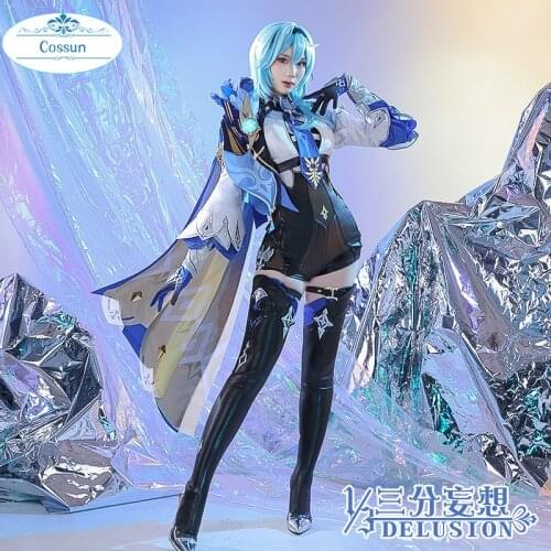 Anime Genshin Impact Eula Game Suit Uniform Cosplay Costume Halloween Carnival Costume For Women 2021 NEW