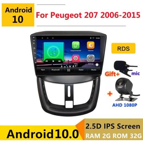 Android 10.0 car radio auto stereo for Peugeot 207 2006 2007 2008 2010- 2015 navigation GPS DVD Multimedia Player