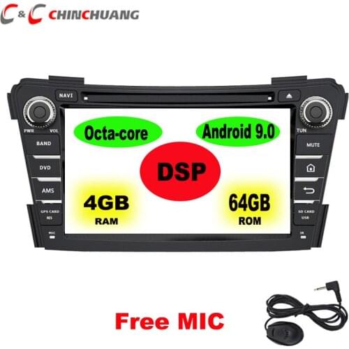 DSP 64GB 4GB Octa Core Android 9.0 Car DVD Player for Hyundai I40 Radio GPS Glonass WiFi DVR BT, Support 4G OBD DAB+ AHD Camera