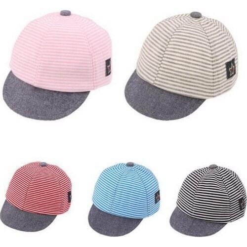50pcs Baseball Cap Kids Sports Cap Mesh Hat Cotton Beret Stripe Summer Cap Children Accessories Baby Boys Girls Hats