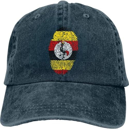 Baseball Caps Mens Womens Uganda Flag Fingerprint Denim Casquette Trucker Hats