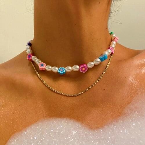 Bohemia Handmade Rainbow Beads Candy Shell Personality Multi-layer Satellite Necklace For Womens Fashion Jewelry Necklace