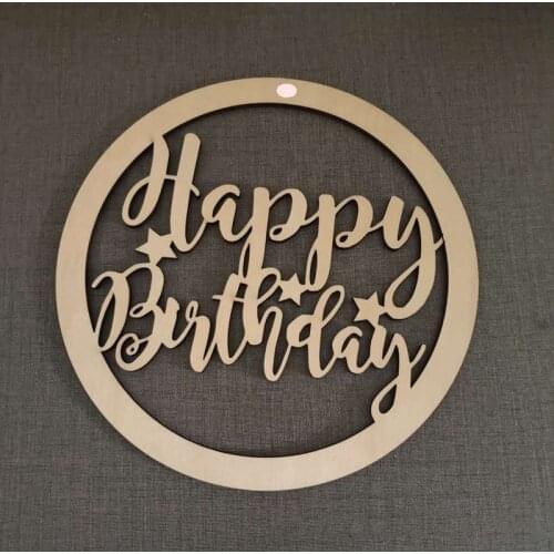 Wood Hanging Happy Birthday DIY Party Decoration Wall Ornament Happy Birthday Sign Letters