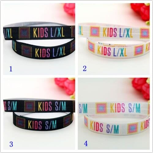 DHK 5/8'' 5yards Fold Elastic FOE lularoe KIDS L/XL S/M printed headband headwear hairband decoration OEM Wholesale E536
