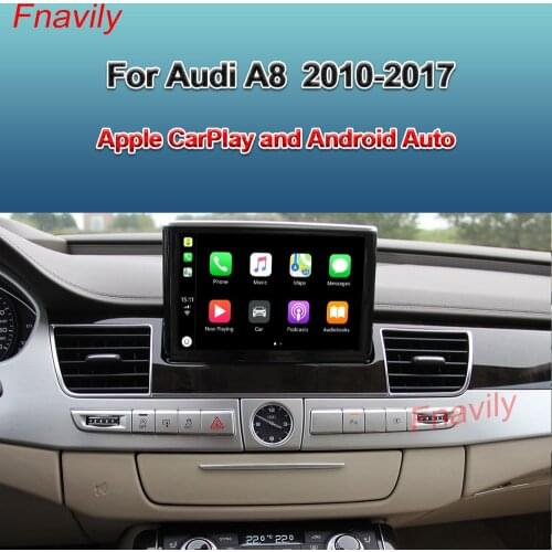 Fnavily OEM Retrofit Wireless CarPlay Box Waze Google Map For Audi A8 Apple CarPlay and Android Auto Retrofit Kit 2010