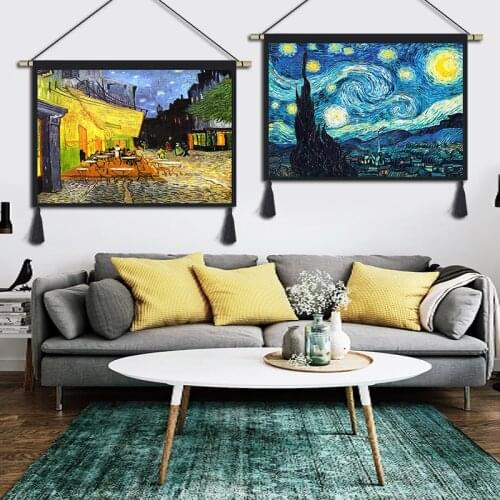 Oil Painting Tapestry Modern Minimalist Study Fabric Wall Hanging Painting Cloth Bedroom Sofa Background Decoration Tapestries