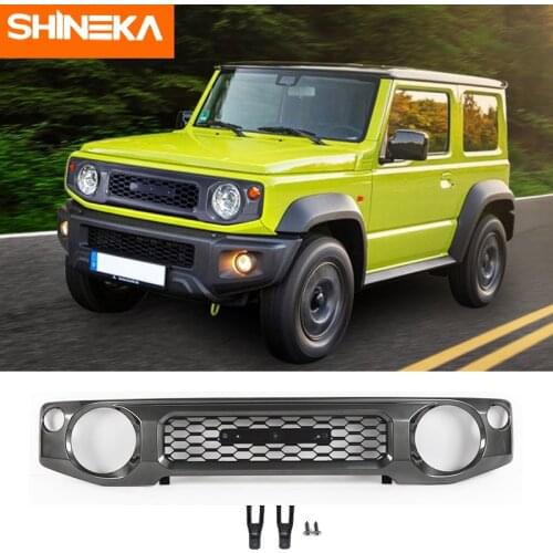 SHINEKA Racing Grills For Suzuki Jimny JB74 2019+ Car Black Honeycomb Mesh Front Grille Cover Accessories For Suzuki Jimny 2019