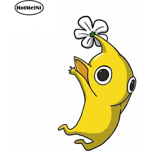 HotMeiNi 13cm x 7.7cm for Yellow Jumping Pikmin Car Stickers Waterproof Snowboard Camper Motorcycle Anime Decal for Fold EVO