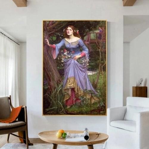 Famous Artwork Lady Ophelia By William Waterhouse Canvas Painting Posters and Prints Wall Art Pictures for Home Decoration