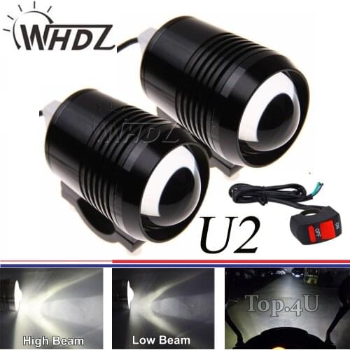 Set 2pcs 12v 30w U2 Led Spot Light Bicycle Motorcycle Car Boat motorcycles Headlight Lamp with switch as gift