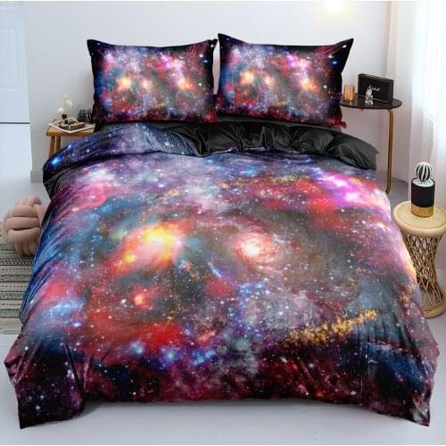 Starry Duvet Cover Sets Nebula Bed Linens Quilt/Comforter case Pillow Covers Bedding Set King Queen Size 220x240cm Home Textiles
