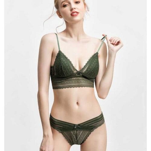 Ladies Summer Sexy Ultra Thin French U-Shaped Beautiful Back Bra And Panties Set Lace Underwear Women Comfortable Brassieres