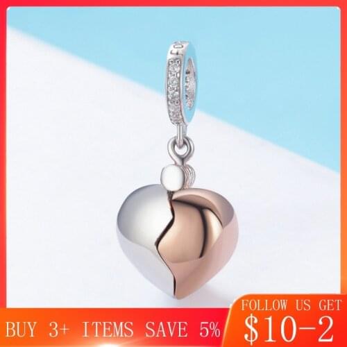 LByzHan 100% 925 Sterling Silver Key Of Heart Open & Close Charms Beads Fit Original Design Bracelets DIY Jewelry C844