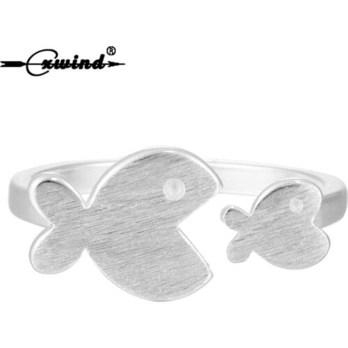 Cxwind Fashion Fish Rings Anel Ocean Sea Big Fish Eat Small Fish Bague Rings Romantic Gifts Cute Games Jewelry Wholesale anel