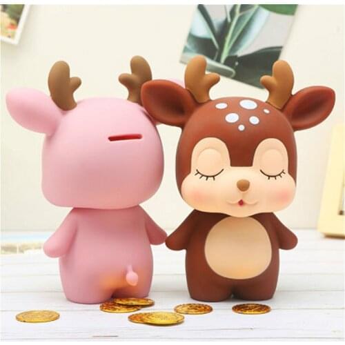 Cartoon Deer Shaped Money Boxes piggy bank coin bank money bank for kids cash box saving box room decor