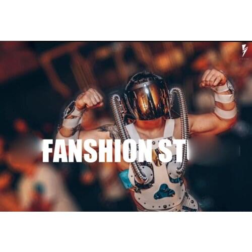 Men women nightclub bar stage dance wear Future space mirror sexy technology gogo costumes