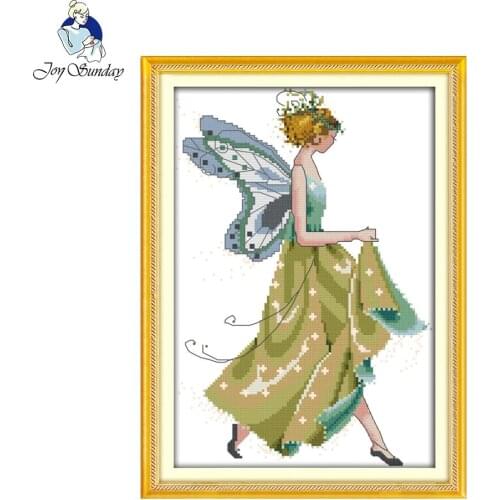 Joy Sunday Flower Fairy Handcraft Stamped or Counted Cross kits Needlepiont Chinese Cross Stitch kits embroidery needlework Set