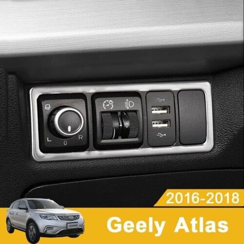Tonlinker Interior Headlight switch Button Cover sticker For Geely Atlas Boyue Emgrand NL-3 Proton X70 2016 2017 2018 2019