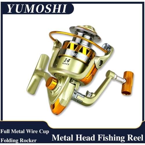 New 2021 Carp Fishing Reel JF 2000 3000 4000 5000 6000 7000 Series Metal Line Cup Folding Rocker Arm Pesca Wheel