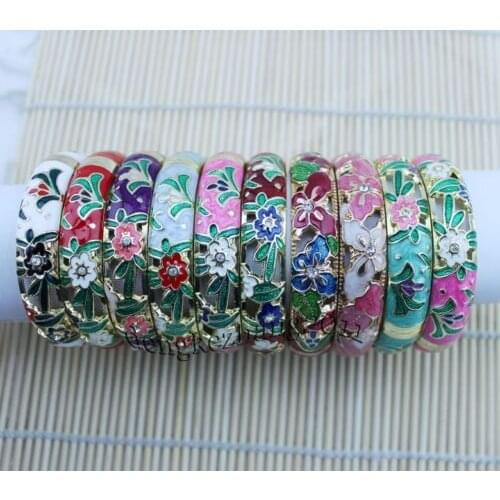 Wholesale 8 PCS Stunning CHINESE Handmade Cloisonne Enamel Cuff Bracelet