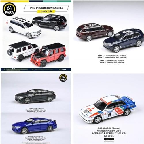 PARA 1:64 Mitsubishi Galant VR4 X5 X7 G05 AMG GT63 S G63 Mitsubishi GTO Japan police LBWK i8 Q8 PARA64 Diecast Model Car