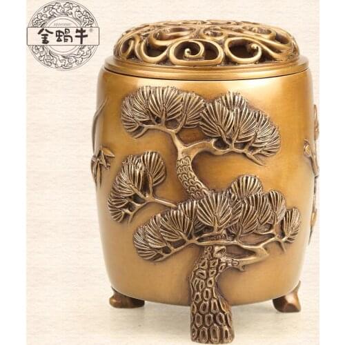 The golden snail 8 # verse fuming furnace refined copper manual collection of incense incense gift