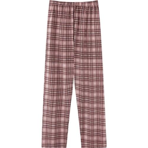 Spring And Autumn Plaid Home Pants Women Pure Cotton Long Home Trousers Sleep Bottoms Casual Printing Pyjamas Plus Size M-4XL