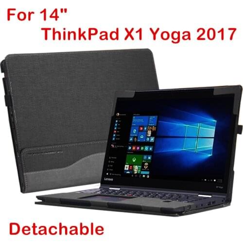 Detachable Cover For Lenovo ThinkPad X1 Yoga 2017 14 Inch Laptop Sleeve Case Notebook Bag Tablet PU Leather Protective Skin Gift