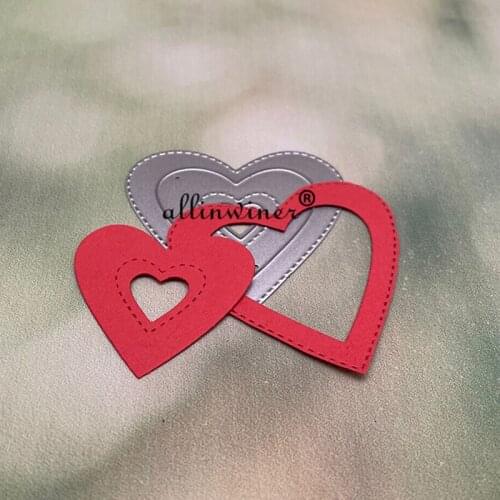Heart love frame background Metal Cutting Dies Stencils Die Cut for DIY Scrapbooking Album Paper Card Embossing