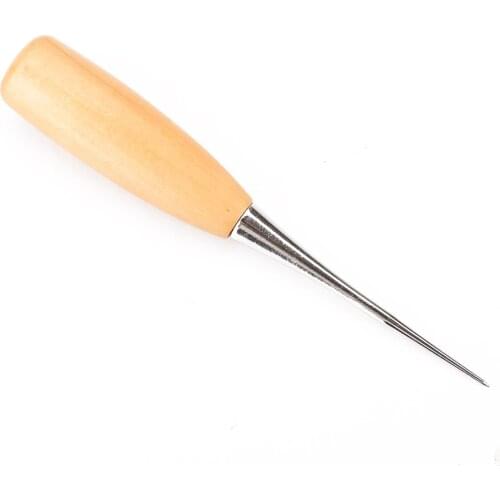 1pc Craft Awl Tool Wooden Handle Sewing Awl DIY Craft Stitch Needle Cone Die Stencils Canvas Shoes Repair Punch Awl Leather