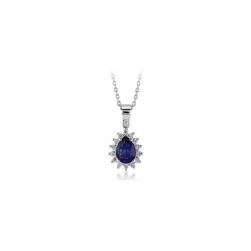 Symbol Gold 1.06 Carat Diamond Sapphire Necklace Fashion Jewelry Stylish Brilliant Eye-catching Pendant For Women