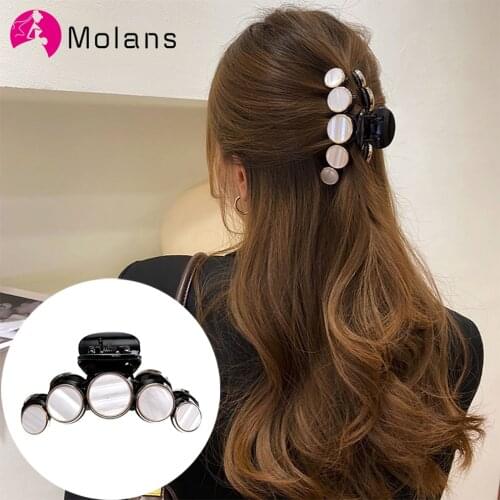 Molans New Hair Clips Hair Claw For Women Acrylic Hairpins Hair Crab Clamps Girls Makeup Hair Styling Barrettes Hair Accessories