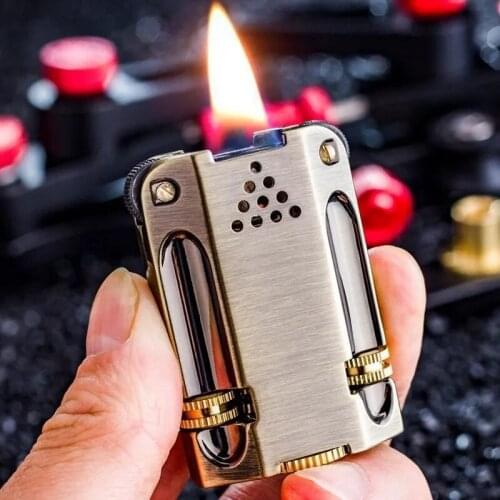 Zorro Flint Grinding Wheel Oil Lighter Retro Copper Classic Petrol Kerosene Lighters Open Fire Torch Windproof Gasoline Smoking