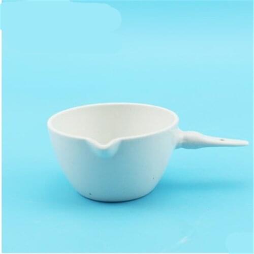 1PCS 70ml Ceramic Evaporating dish flat bottom with handle For Laboratory