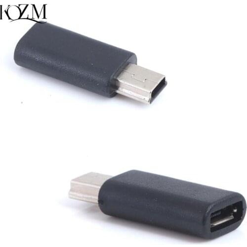 1Pc X Adapter Input Micro Usb + Uitgang Mini Usb Micro Usb Female Naar Mini Usb Male