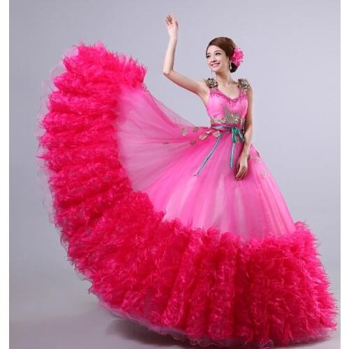 100%real carnival hot pink full ruffled hem court medieval dress renaissance Gown queen Victorian /Marie/ Belle Ball/ball gown