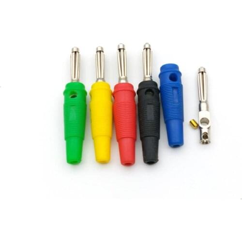 100pcs high quality 4mm Banana Plug Male Connector for Speaker Audio adapter New