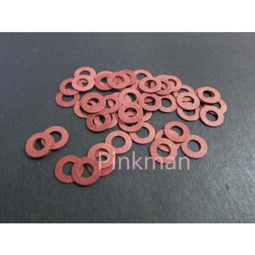 1000 Pcs M6 6mmx12mmx1.5mm Red Insulating Fiber Washer