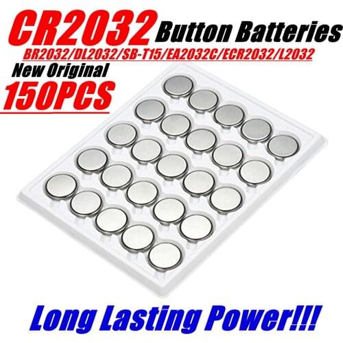 150Pcs /Lot High Quality CR2032 3V Coin Button Battery , For Bluetooth Controller , Computer, Calculator, Motor Vehicle