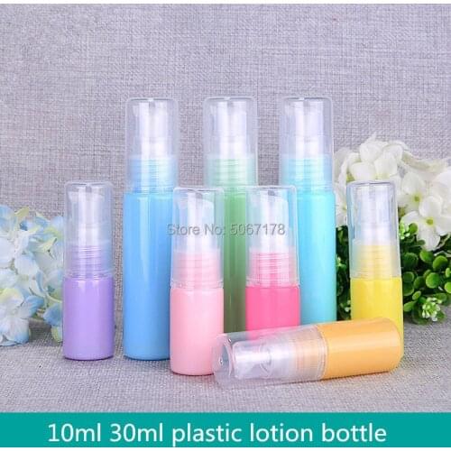 30pcs 10ml 30ml Cosmetic Pressed Pump Bottle Lotion Cream Packing Plastic Container Cosmetic Bottle Dispenser Travel Containers
