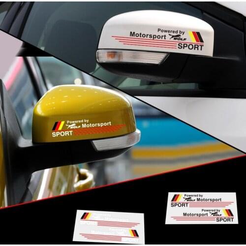 Aliauto 2 X Car-styling Car Rearview Mirror Sticker And Decal German Flag Wolf Accessories for Volkswagen Skoda Polo Golf BMW
