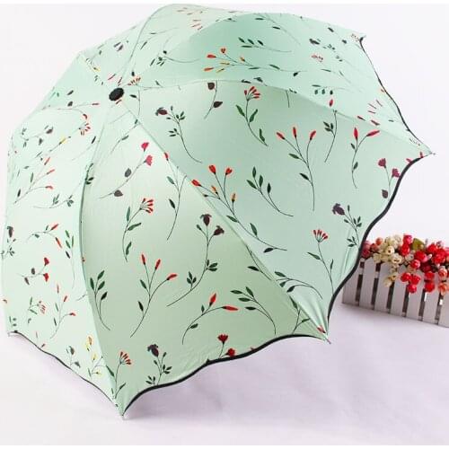 Aurora 205 black umbrella daisy zero translucent umbrella UV umbrella three folding umbrellas