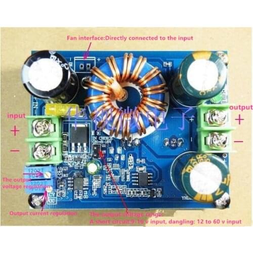 DC-DC CC CV 600W 12-60V To 12-80V Boost Step Up Adjustable Power Supply Module
