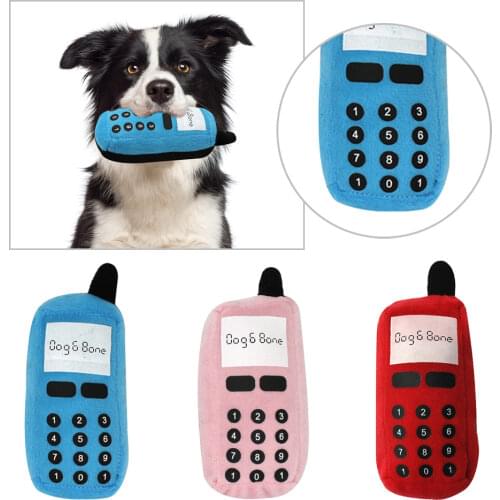 Mobile Phone Shape Pet Sound Toy Plush Dog Chew Toy Puppy Kitten Teeth Cleaner Toothbrush Soft Pet Molar Dog Training Toys