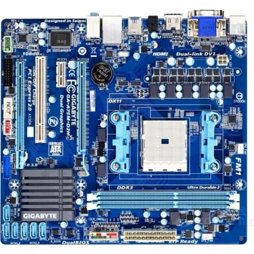 For Gigabyte GA-A75M-D2H Original Used Motherboard A75M-D2H for AMD A75 Socket FM1 DDR3 USB3.0 SATA3