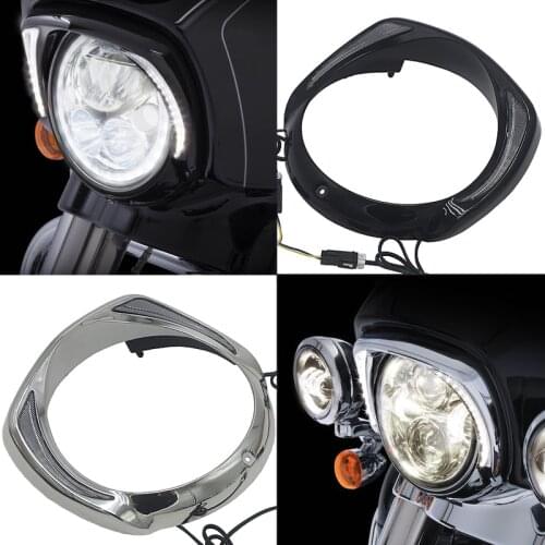 For Harley Touring Tri Road King Street Electra Glide Low Motorcycle Accessory headlight ring headlamp cover LED Headlight Bezel