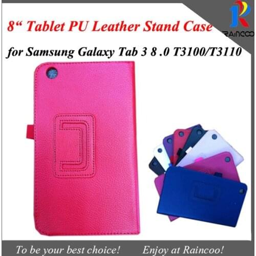 For samsung galaxy tab 3 8" T310/T311 protective leather case, galaxy tab 3 8" leather stand cover, OPP bag packing