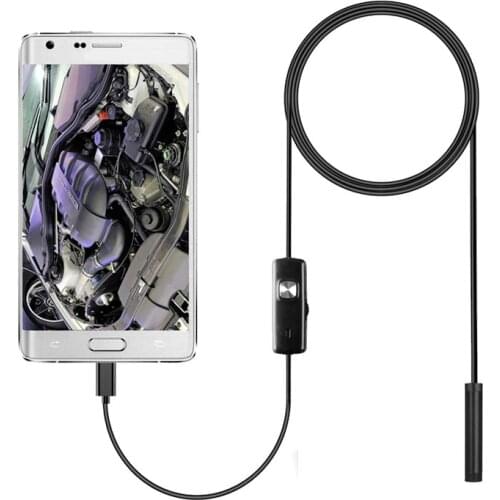 7mm Endoscope Micro USB Inspection Borescope Camera for Android PC Flexible IP67 Waterproof Notebook 6leds Adjustable